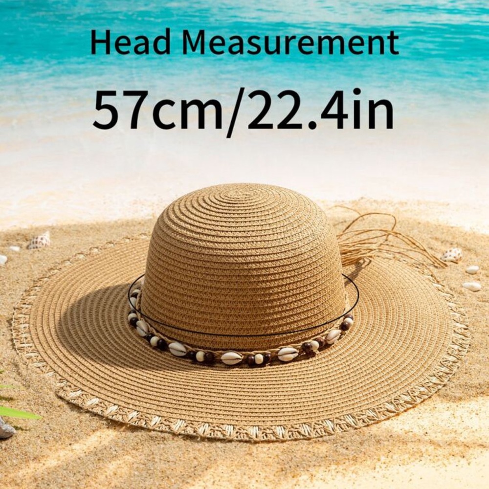 SHEIN shell decor straw hat new in package